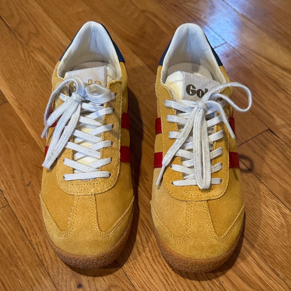 Suede Gola Yellow and Red Women's Sneakers